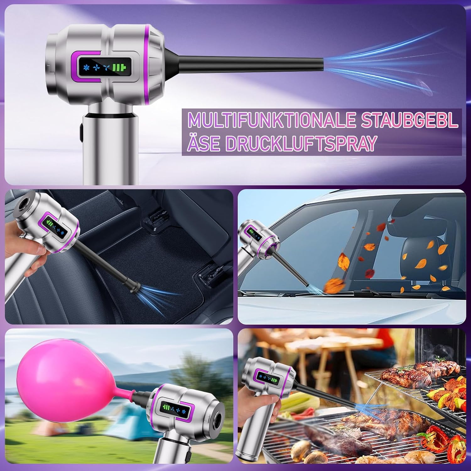 Thumbnail 3 de Lyiazsoy Akku-Handstaubsauger für Auto & Haushalt – kabellos, 3 Saugstufen bis 27.000 Pa, HEPA-Filter