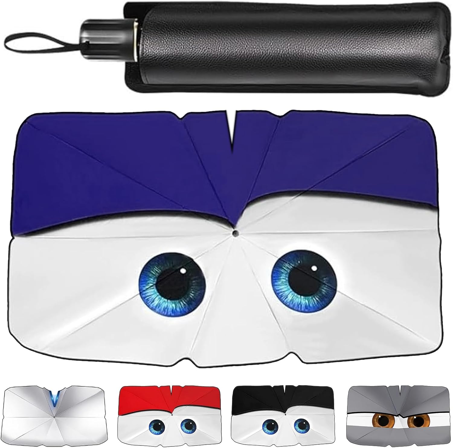 Thumbnail 5 de Auto Frontscheiben-Sonnenschutz mit biegsamem Griff und Rückspiegelausschnitt, 125 x 65 cm inkl. Tasche