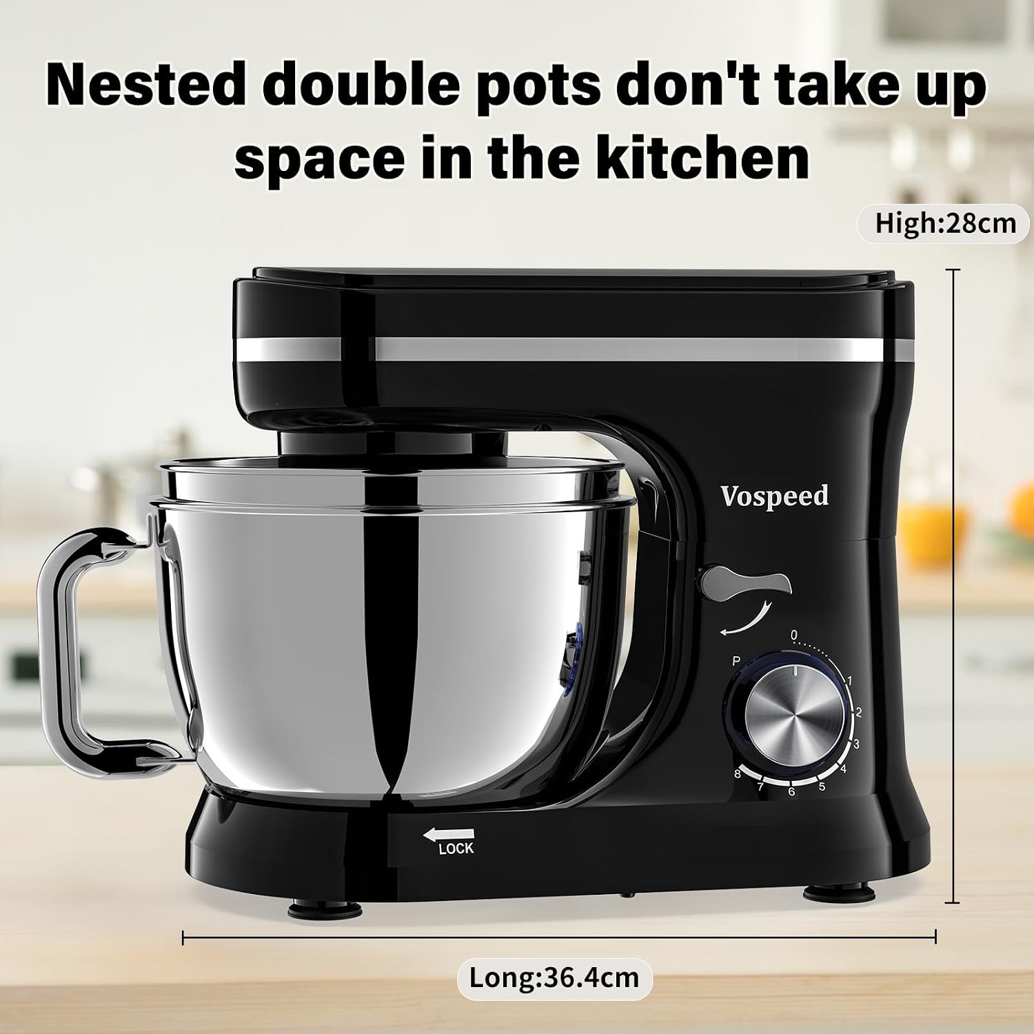 Thumbnail 4 de Vospeed Stand Mixer 4.5L+5L Bowls