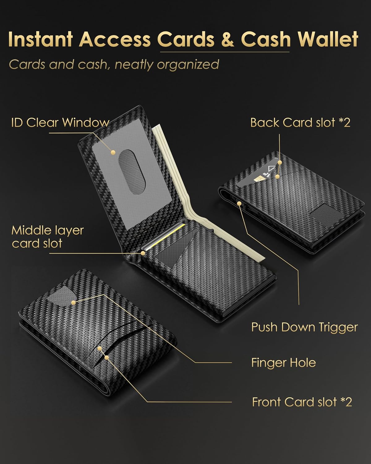 Thumbnail 4 de 2026 Wallet for Men RFID Blocking Bifold 12 cards