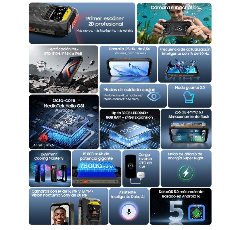 Thumbnail 3 de Blackview Rock 1 Pro 4G: resistencia, autonomía y escáner 2D para uso profesional