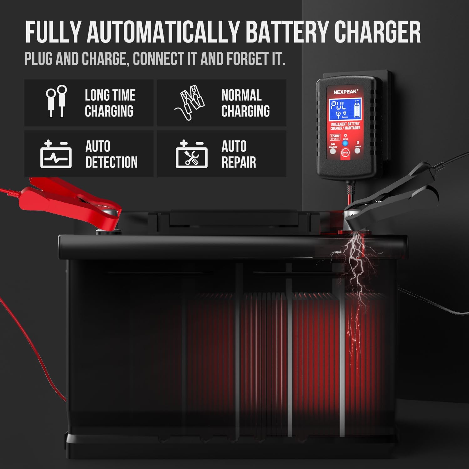 Detalle 2 de 1.75-Amp Smart Car Battery Charger 6V/12V