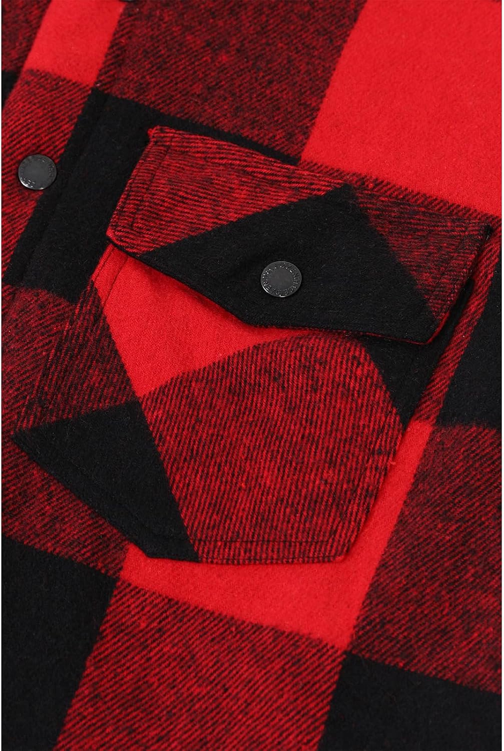 Thumbnail 6 de ZENTHACE Men's Sherpa-Lined Flannel Shirt Jacket, Snap-Front, 9 oz