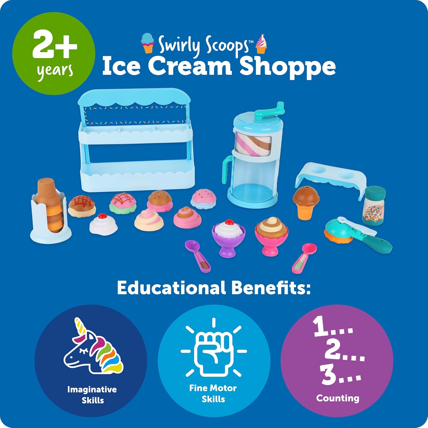 Thumbnail 5 de Learning Resources Swirly Scoops Ice Cream Shoppe – Play Food Cones & Pretend Play Set