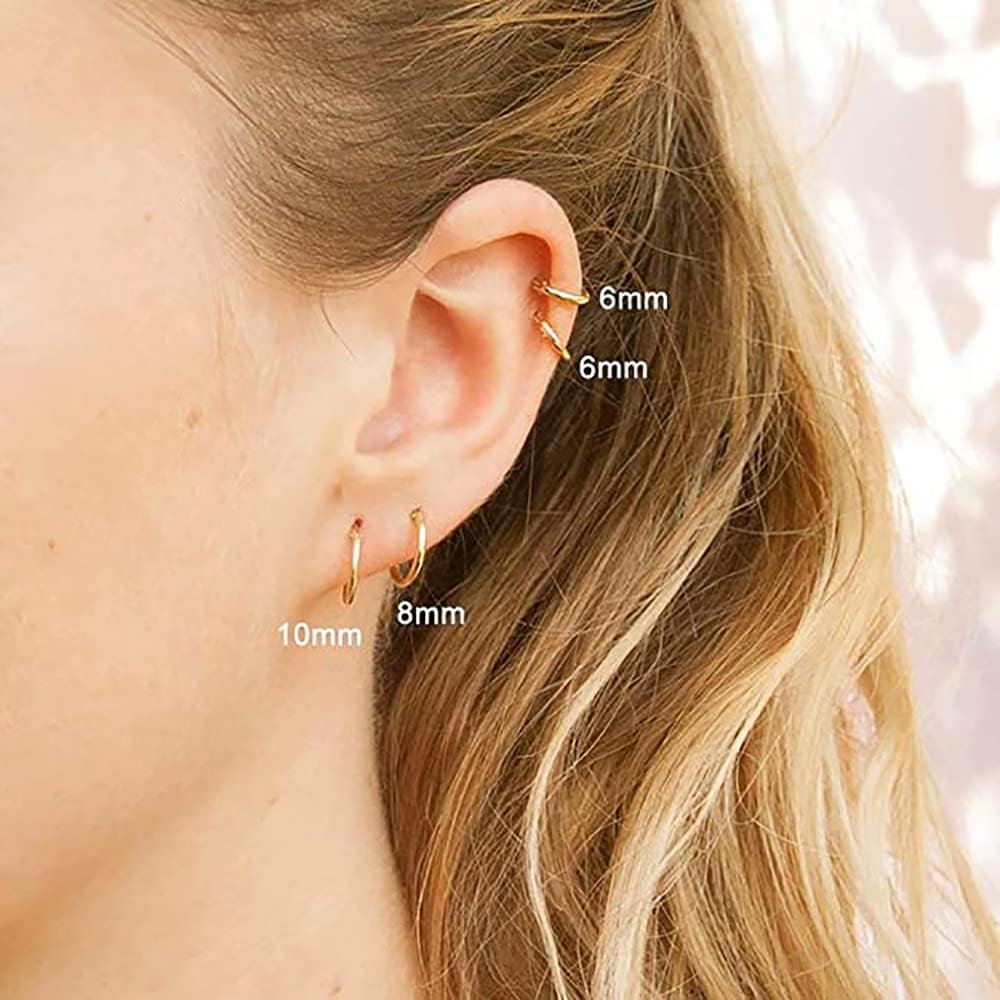 Detalle de 316L Stainless Steel Huggie Hoop Earrings