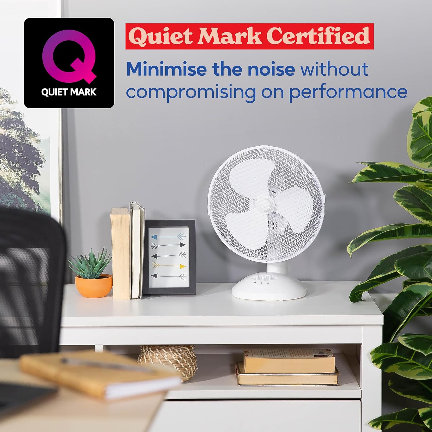 Thumbnail 1 de Russell Hobbs RHPDF0921 9-inch portable desk fan with 2 speeds and 90° wide-angle oscillation (white)