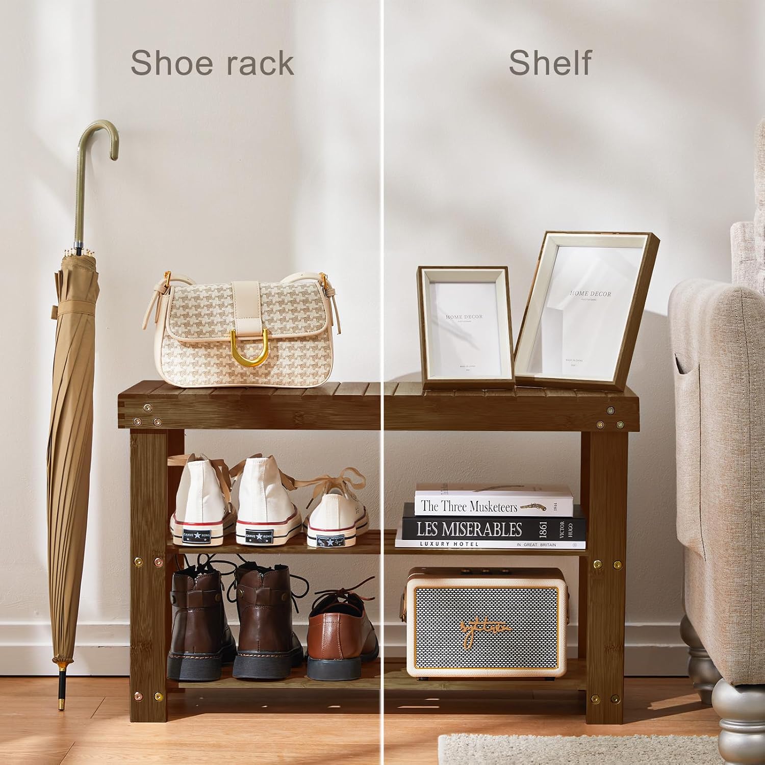Thumbnail 4 de Pipishell 3-Tier Bamboo Shoe Rack Bench