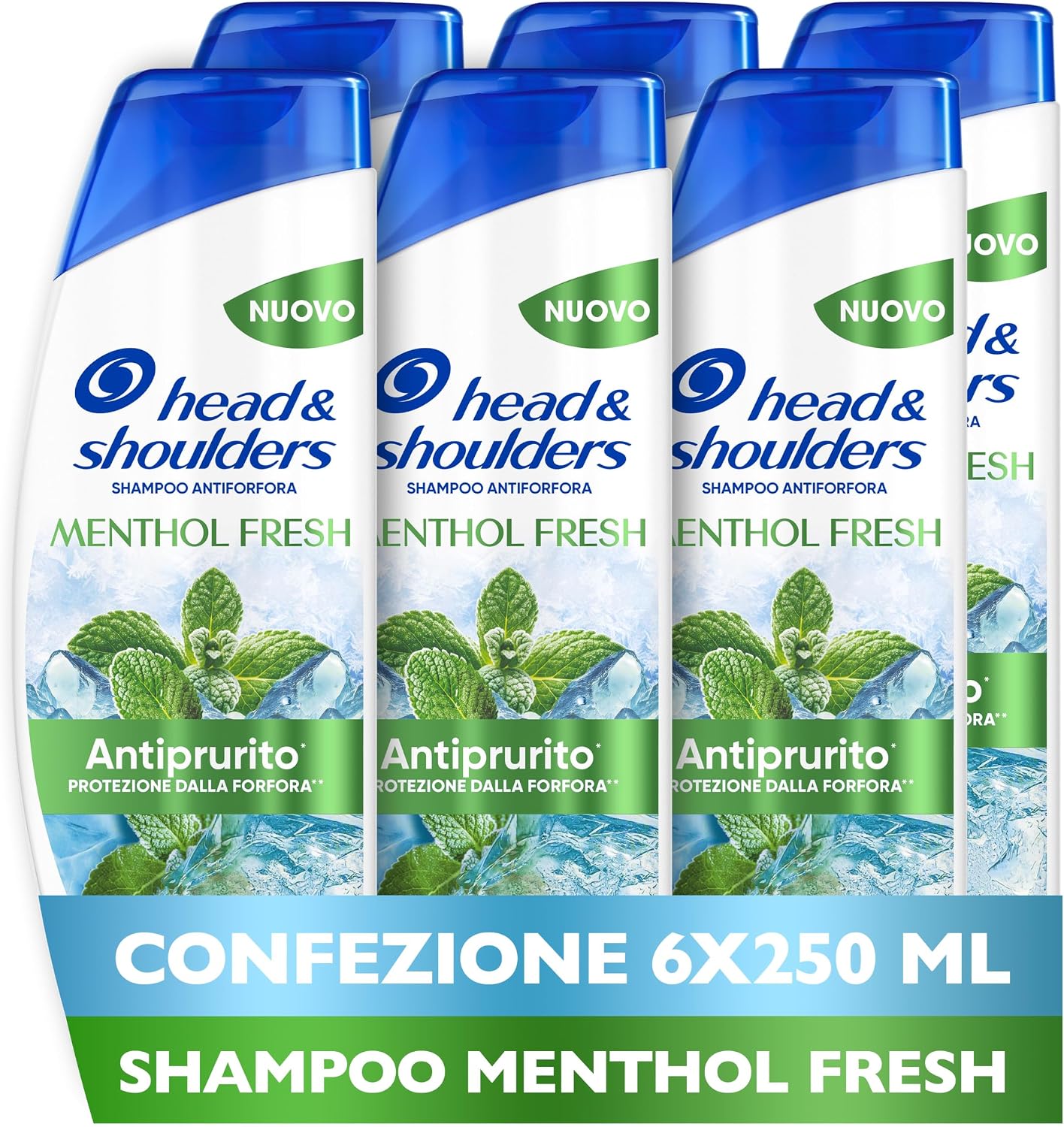 Detalle de Head & Shoulders Antiforfora Menthol Fresh 6x250 ml – Uso Quotidiano