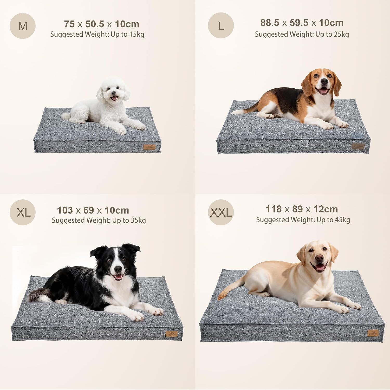 Thumbnail 1 de BingoPaw XXL Calming Dog Bed: Crate Mattress with Cooling Linen-Like Cover for Crates up to 35 kg