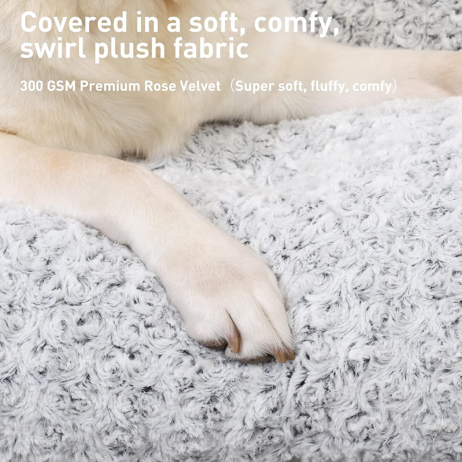 Detalle 2 de KSIIA Hundebett Grosse Hunde XL 105x70 cm – Waschbar, rutschfeste Unterseite & flauschiges Katzen-/Hundekissen