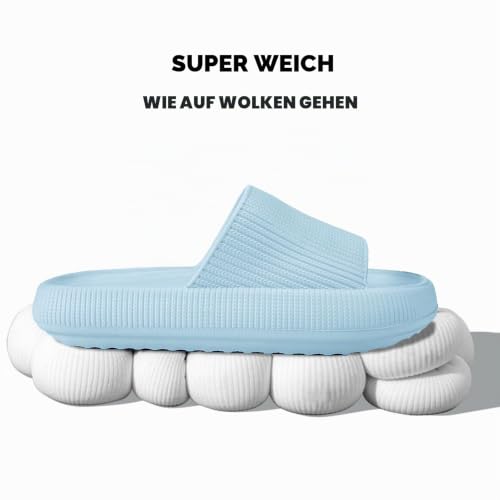 Detalle de Calish Badeschuhe Herren/Damen Cozislides Cloudyzz – rutschfeste Hausschuhe aus EVA, Blau, 36-37 EU