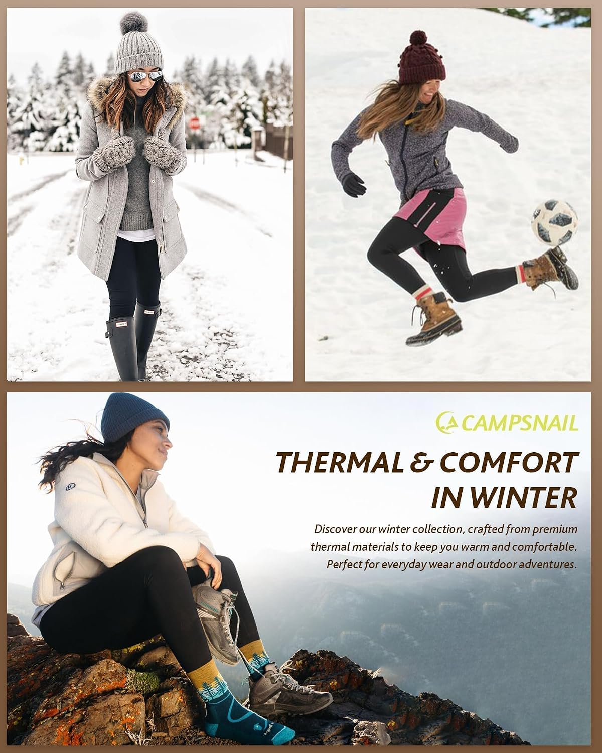 Thumbnail 4 de CAMPSNAIL Fleece Lined Leggings High-Waisted Tummy Control
