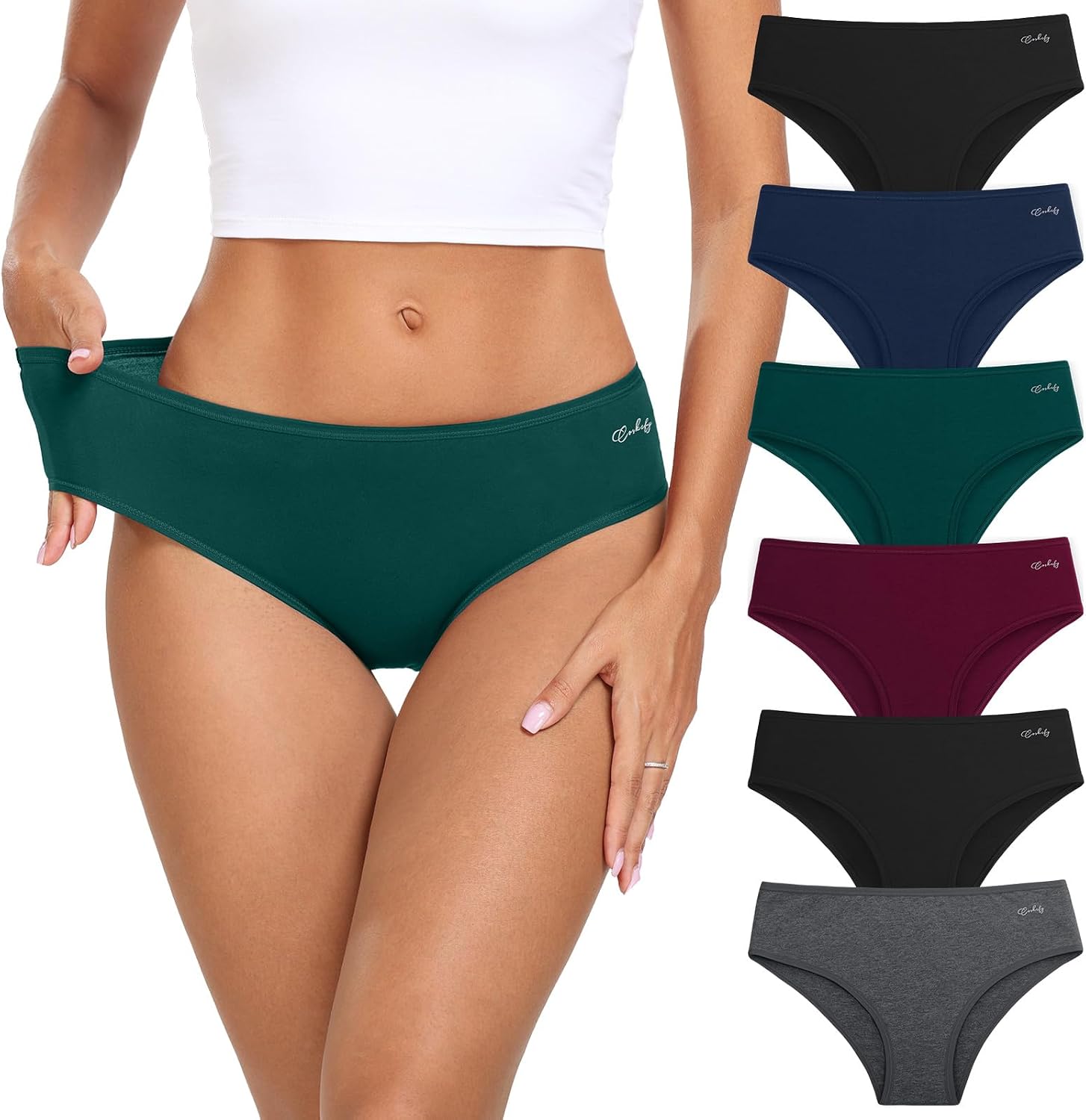 Detalle de coskefy Hipster Cotton Briefs 6 Pack