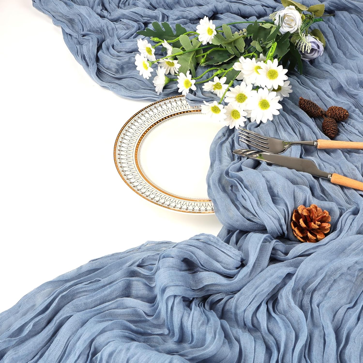 Thumbnail 6 de 12 Pack Dusty Blue Table Runner 35 x 120 Inch