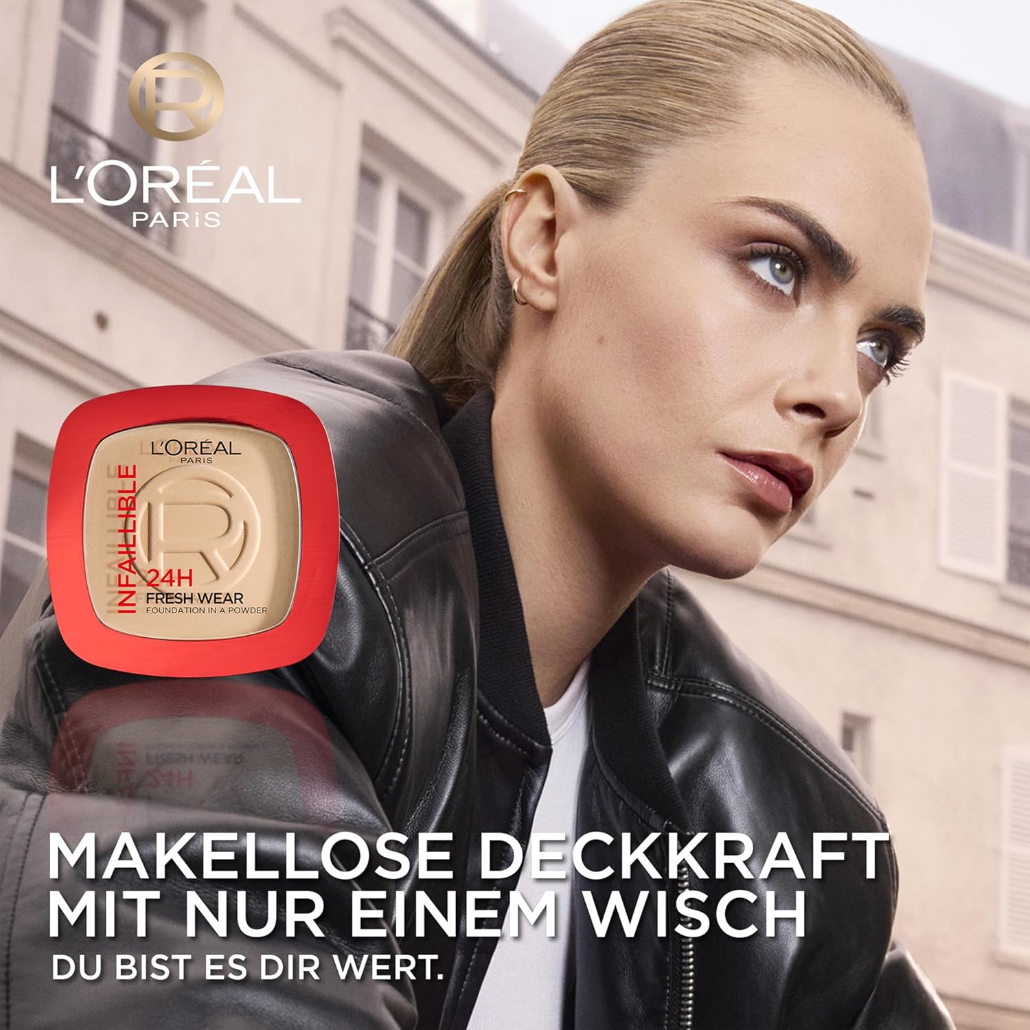 Detalle de L’Oréal Paris Infaillible 24H Fresh Wear Foundation Puder Nr. 180 Rose Sand – wasserfest, hohe Deckkraft