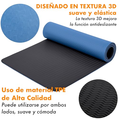 Thumbnail 3 de T-LOVENDO Esterilla de yoga TPE Azul