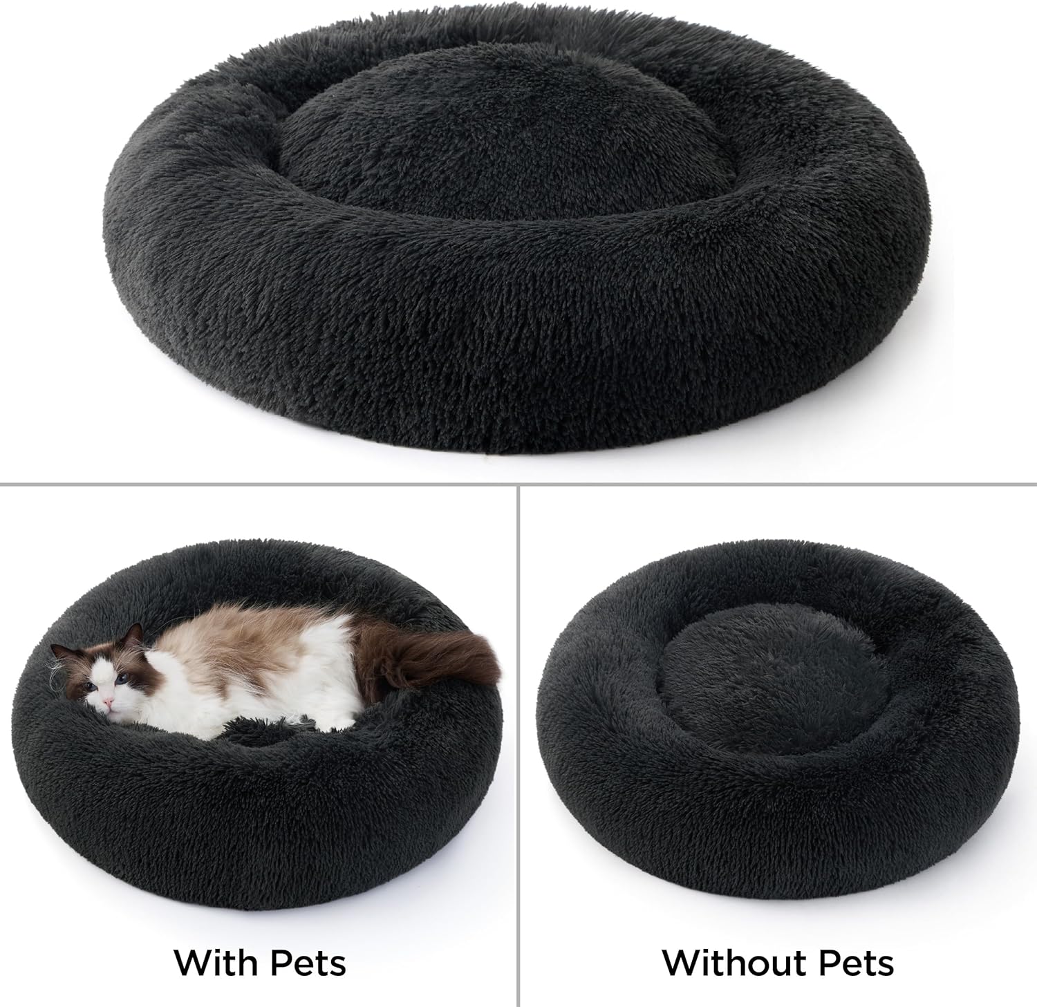 Detalle 2 de Bedsure Large Round Cat Bed 50x50x13 cm 🐱
