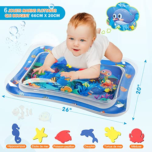 Detalle de Infinno tapis d’éveil aquatique gonflable pour bébé, motifs marins, 26 x 20 pouces