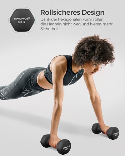 Thumbnail 6 de SONGMICS Hanteln – 2 x 5 kg Hexagon Kurzhanteln mit Neopren-Beschichtung