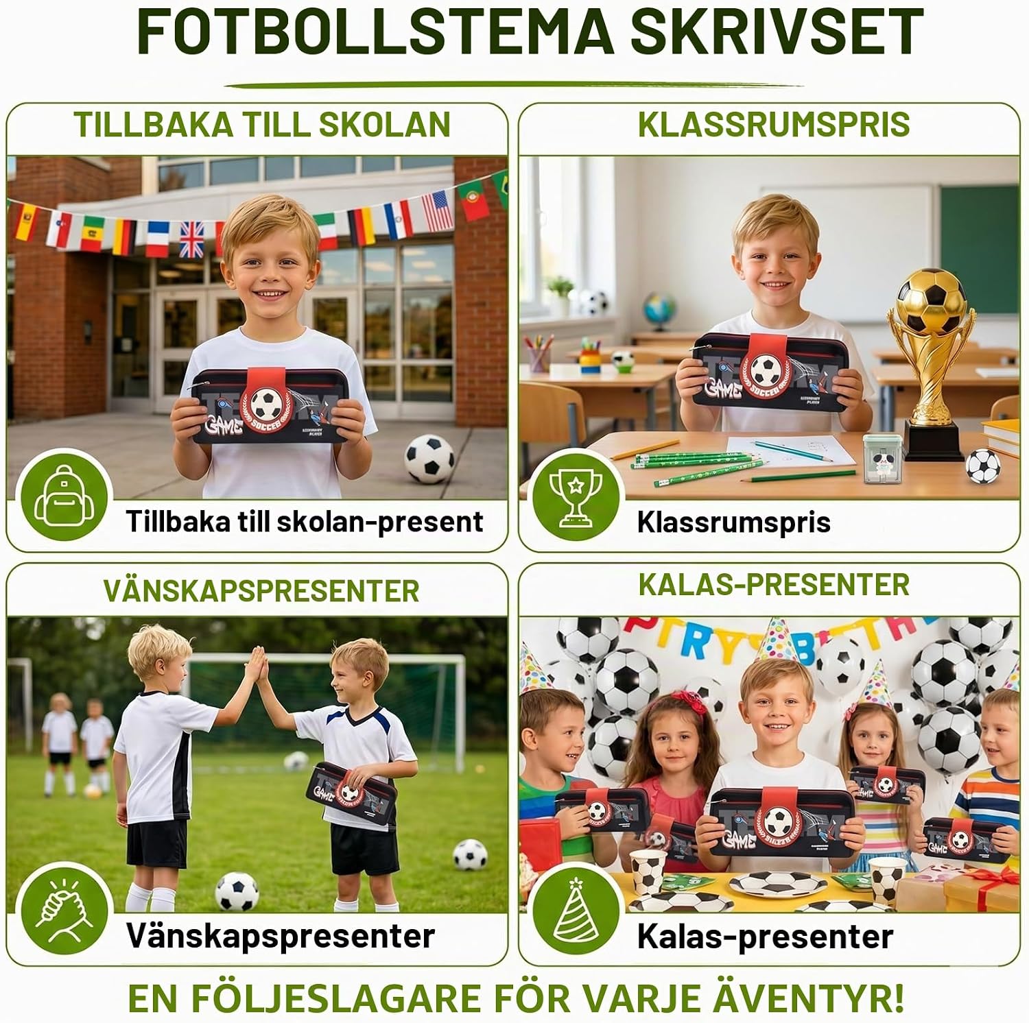 Thumbnail 6 de Qibivfo ZQBDTZ fotbollspennfodral, 38-delars set med två fack