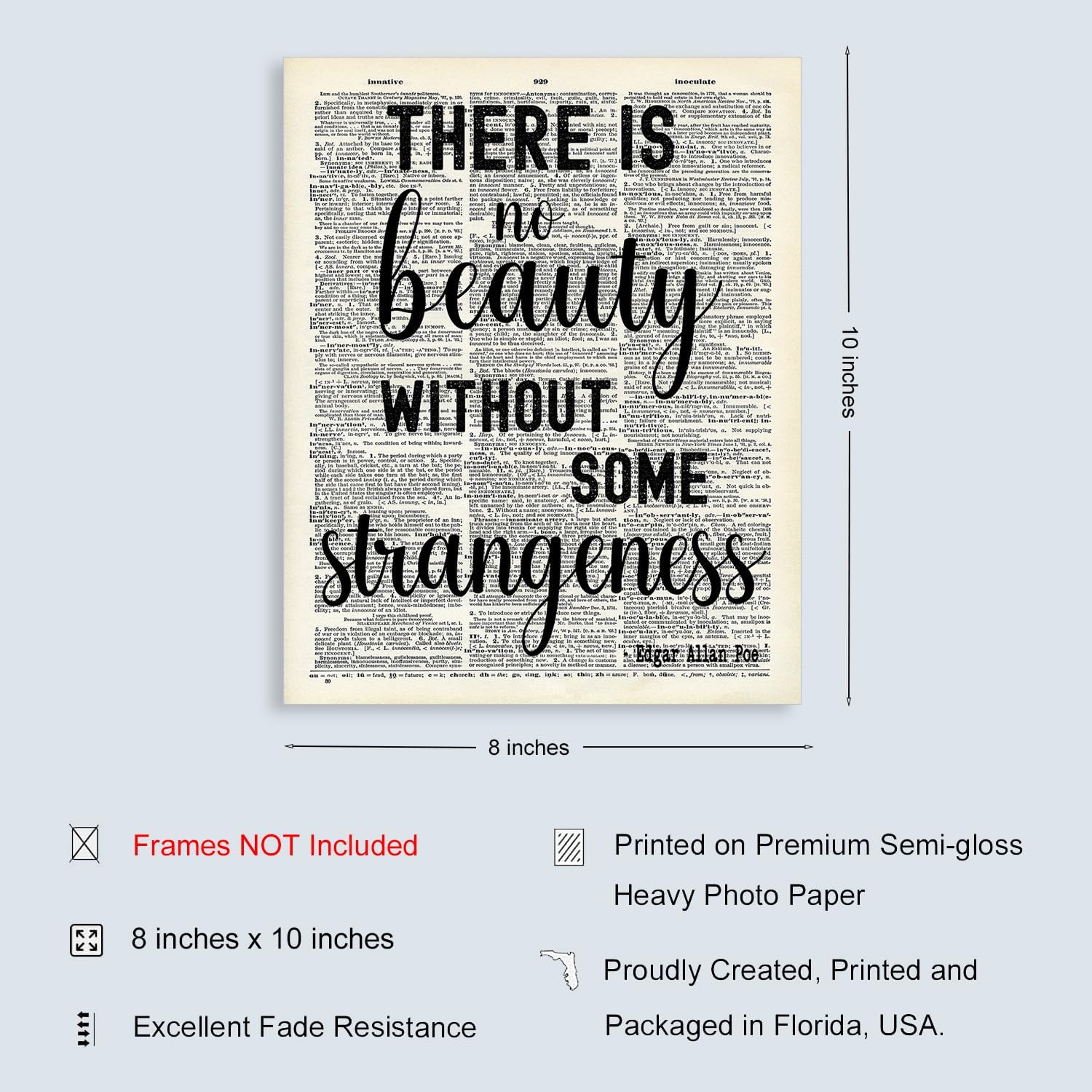 Thumbnail 1 de Edgar Allan Poe Quote Print, 8 x 10-Inch