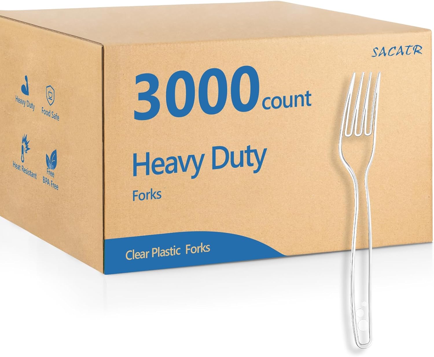 Thumbnail 6 de SACATR 1000-Count Heavy-Duty Plastic Forks (Clear, BPA-Free, Heat-Resistant)
