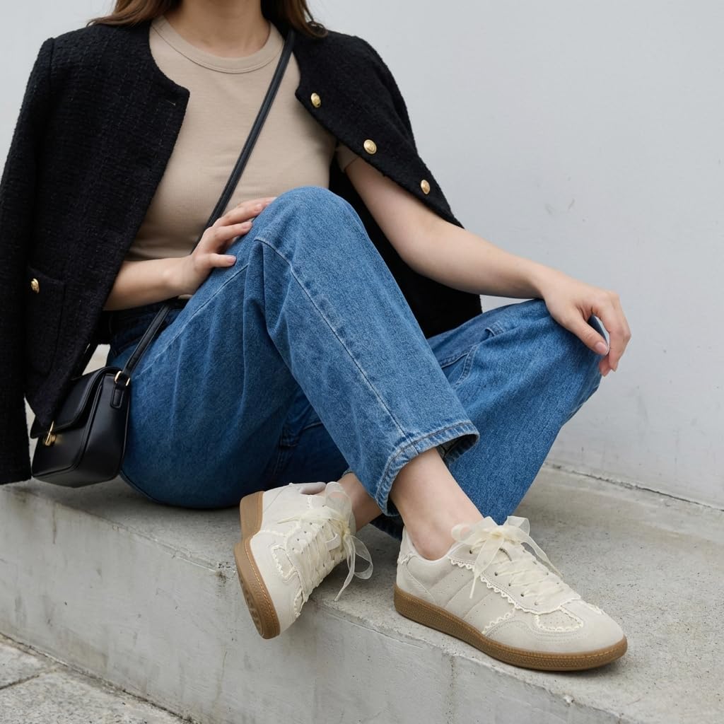 Detalle 2 de CUSHIONAIRE Belinda Women’s Lace Detail Casual Sneakers with Memory Foam