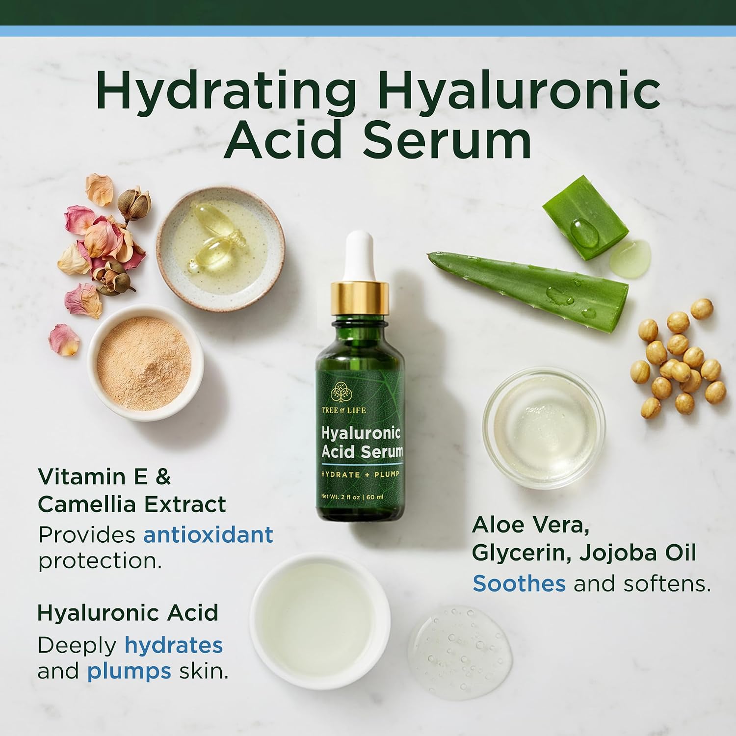 Detalle 2 de Tree of Life Hyaluronic Acid Face Serum, 2 fl oz