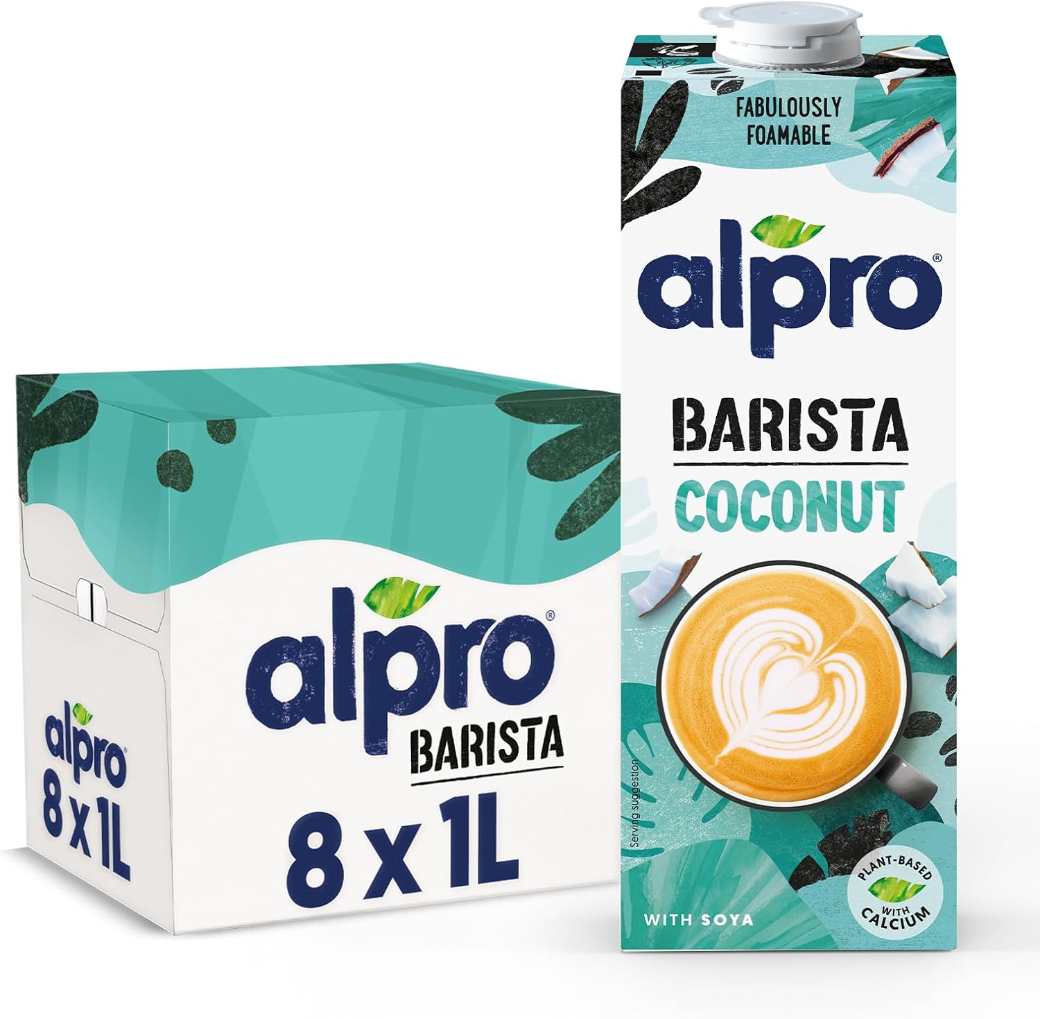 Detalle de Alpro Bebida Vegetal de Coco Barista (pack 8 x 1 L) con vitaminas y calcio