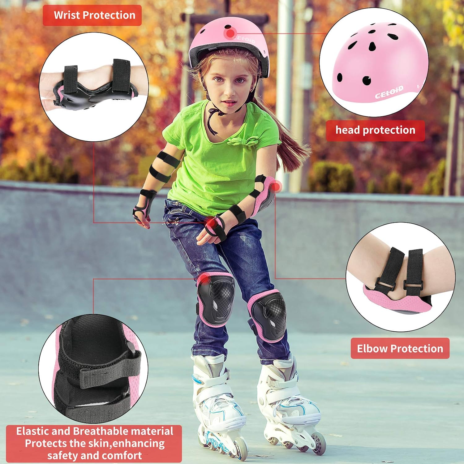 Detalle de CELOID Kids Bike Helmet: Adjustable, Multi-Sport Protection for 2–14 Years