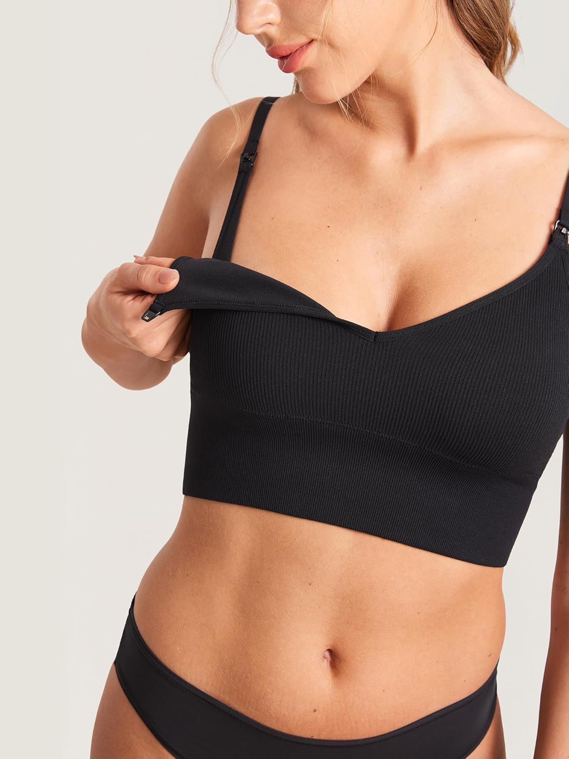 Thumbnail 3 de MOMANDA Soutien-Gorge d'allaitement Allongé et sans armatures à col en V – Confort longline