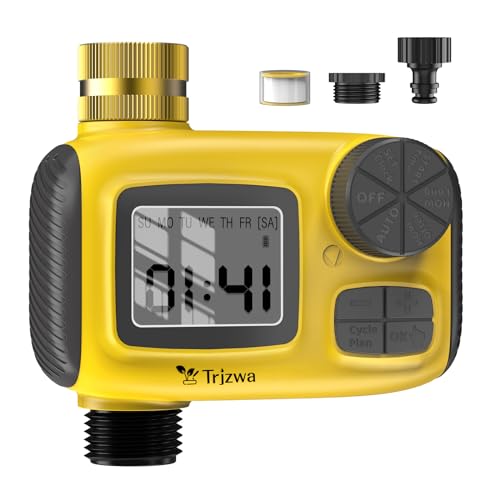 Detalle de TRJZWA Pantalla LCD Programador de Riego Automático con 3 Programas Independientes y Retardo por Lluvia