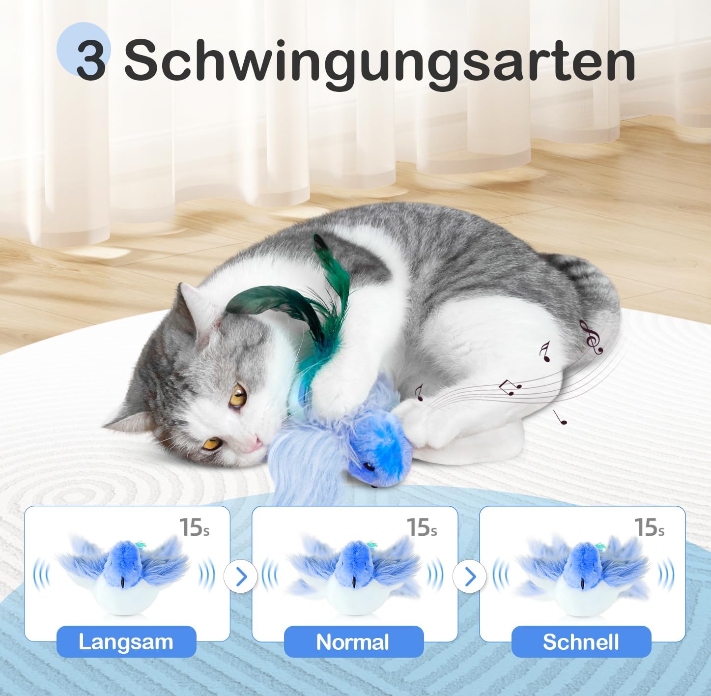 Detalle 2 de Migipaws elektrisches Echsen-Plüsch-Katzenspielzeug mit Katzenminze, USB-wiederaufladbar