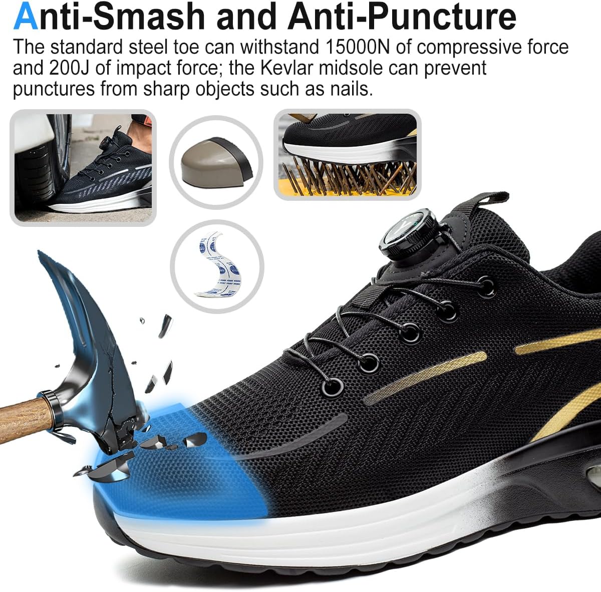 Detalle 2 de YEKOYIOO Chaussures de Sécurité 38-46 EU