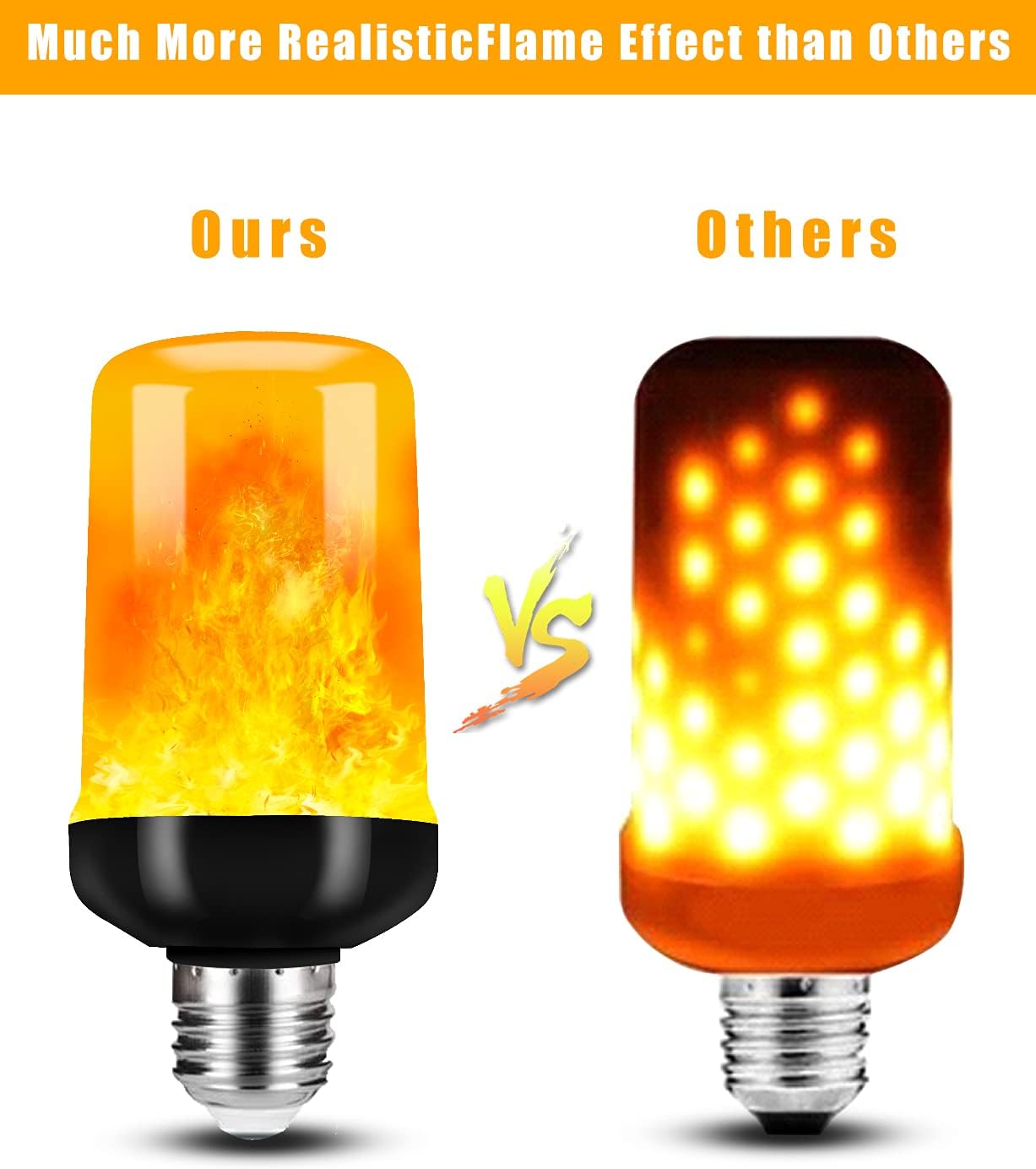 Thumbnail 2 de Hompavo LED Flame Effect Bulbs, 4 Modes, E26/E27, F20