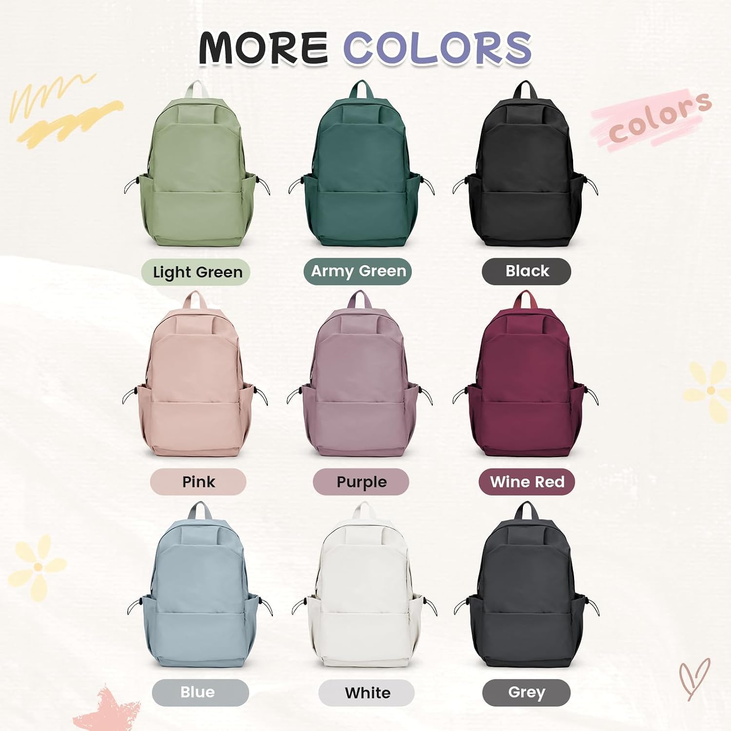 Thumbnail 6 de HYC00 HYC00 School Backpack Secondary: 25L water-resistant laptop rucksack with anti-theft pocket (army green)