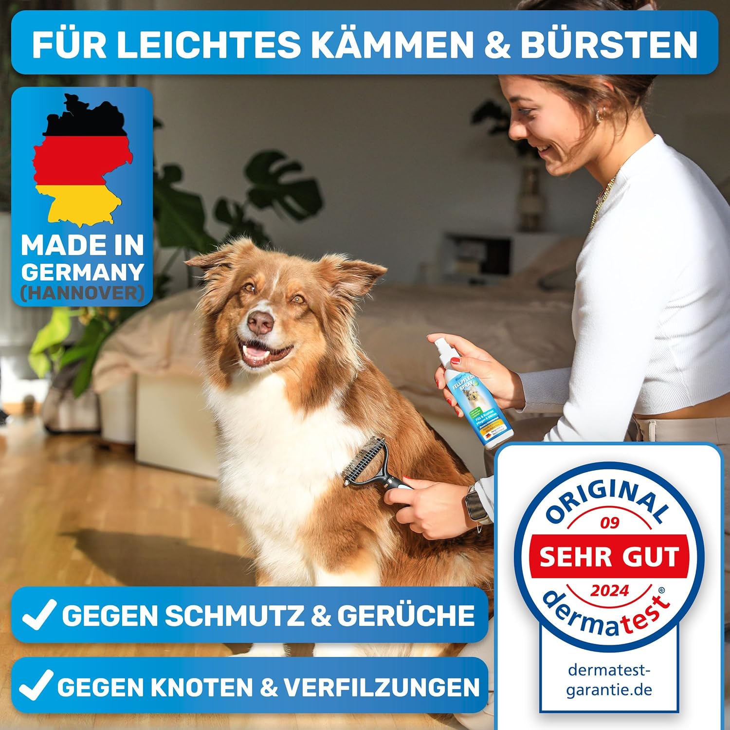Detalle 2 de BluePet 200 ml Entfilzungsspray für Hunde & Katzen 🐾