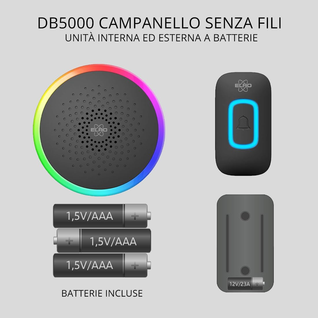 Thumbnail 2 de Elro DB5000-P1C2B Campanello Nero