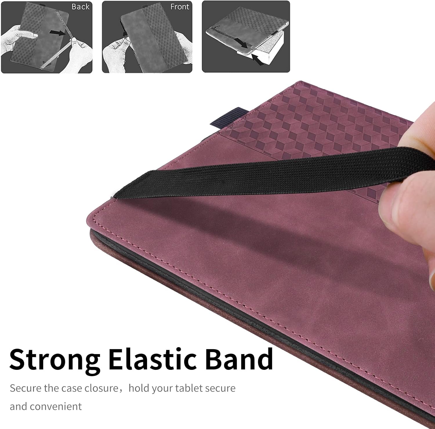 Thumbnail 5 de CXTCASE Hülle für Samsung Galaxy Tab S7 / S8 / S9 – Weinrot, PU-Leder Folio mit Standfunktion und Kartenfach