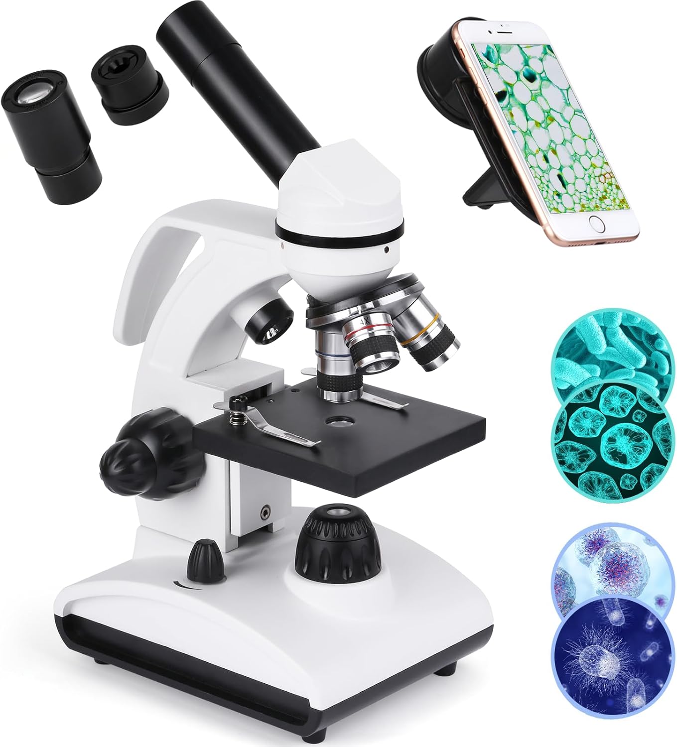 Cowiewie Microscopio Profesional 40x‑1000x