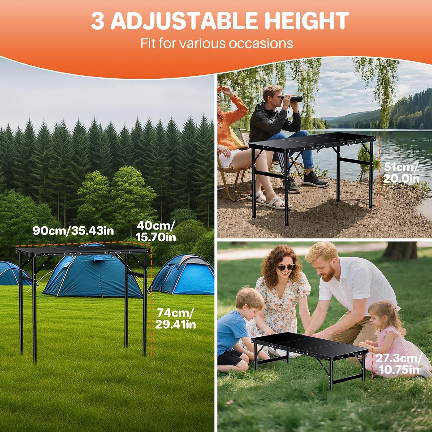 Detalle de FUNYKICH Folding Camping Table 3 ft