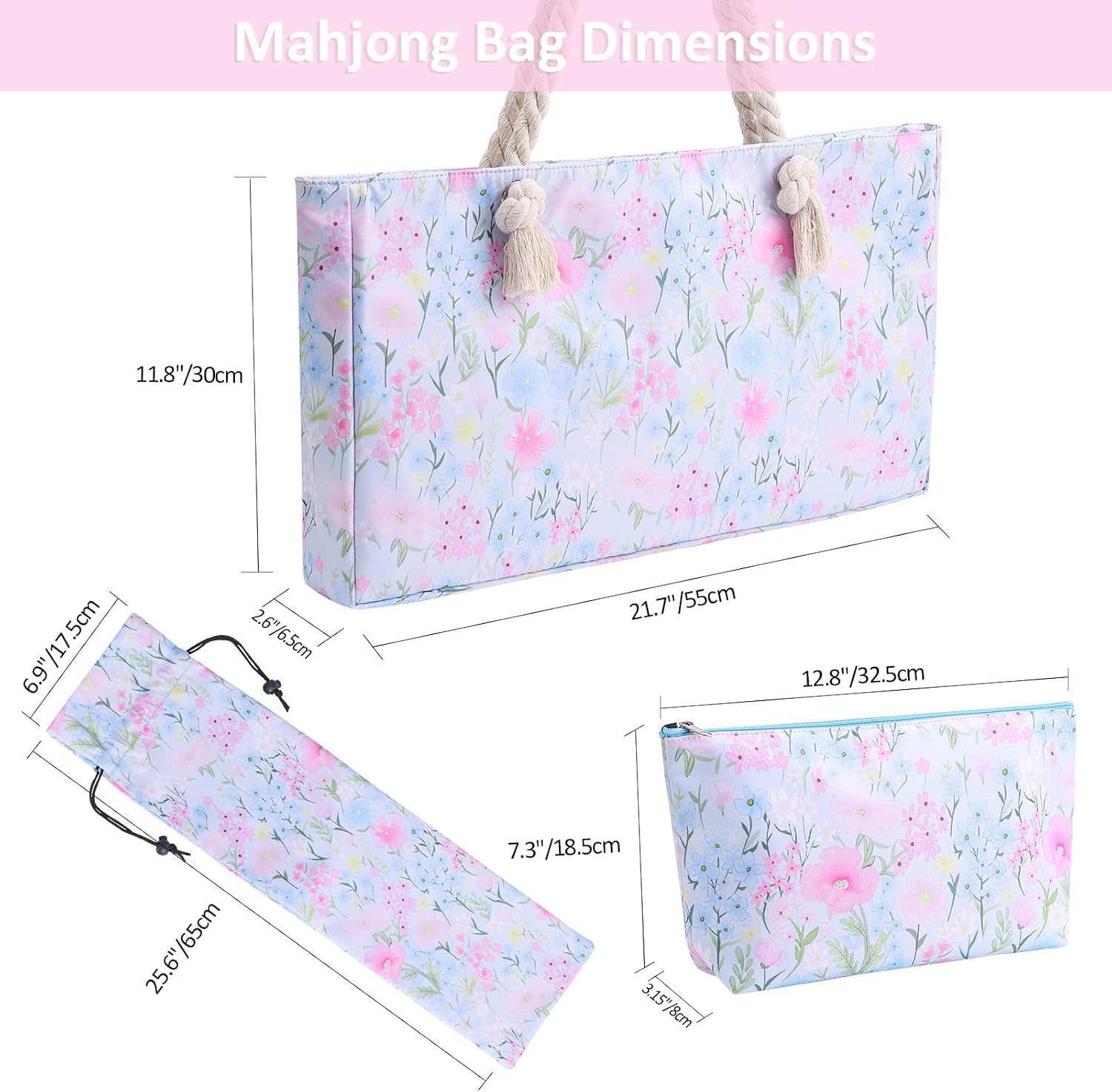 Thumbnail 5 de 2026 American Mahjong Set with Blue Carrying Bag — 160 Tiles, Racks & Accessories