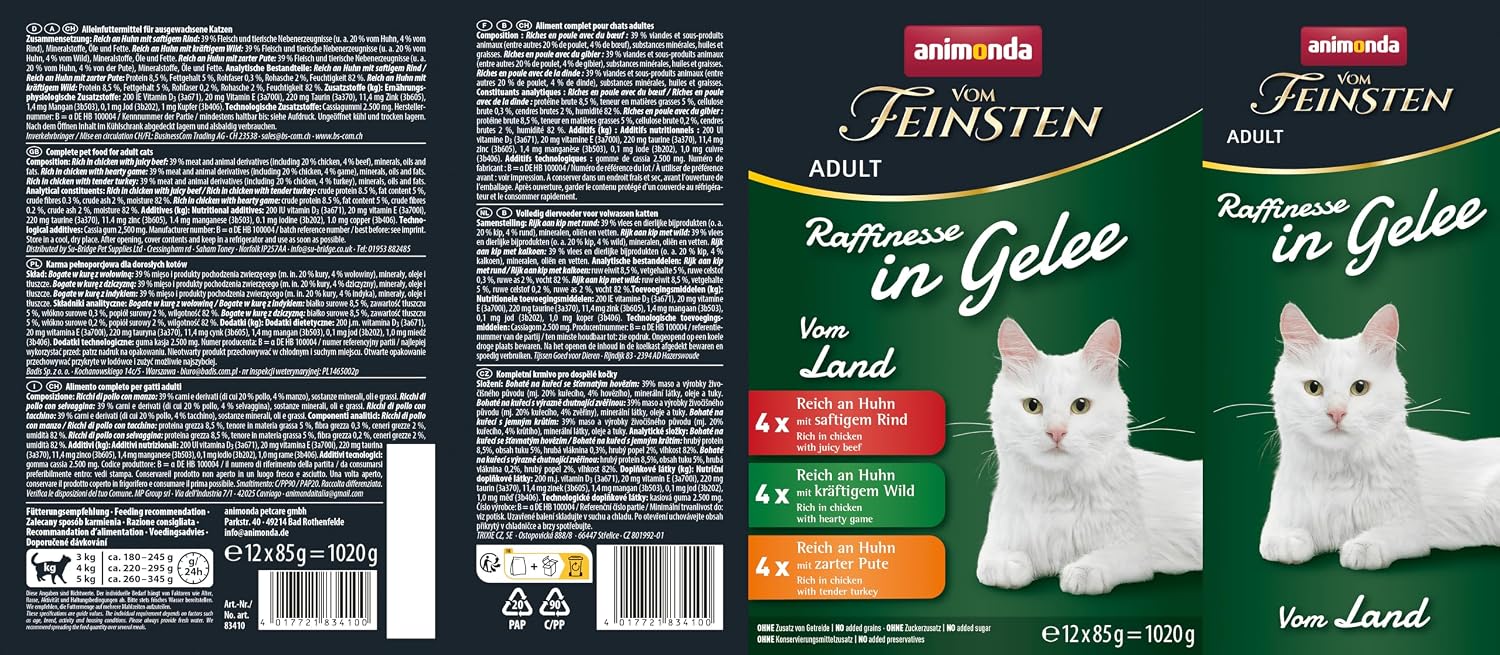 Detalle de animonda Vom Feinsten Raffinatezza per adulti in gelatina - 12 x 85 g