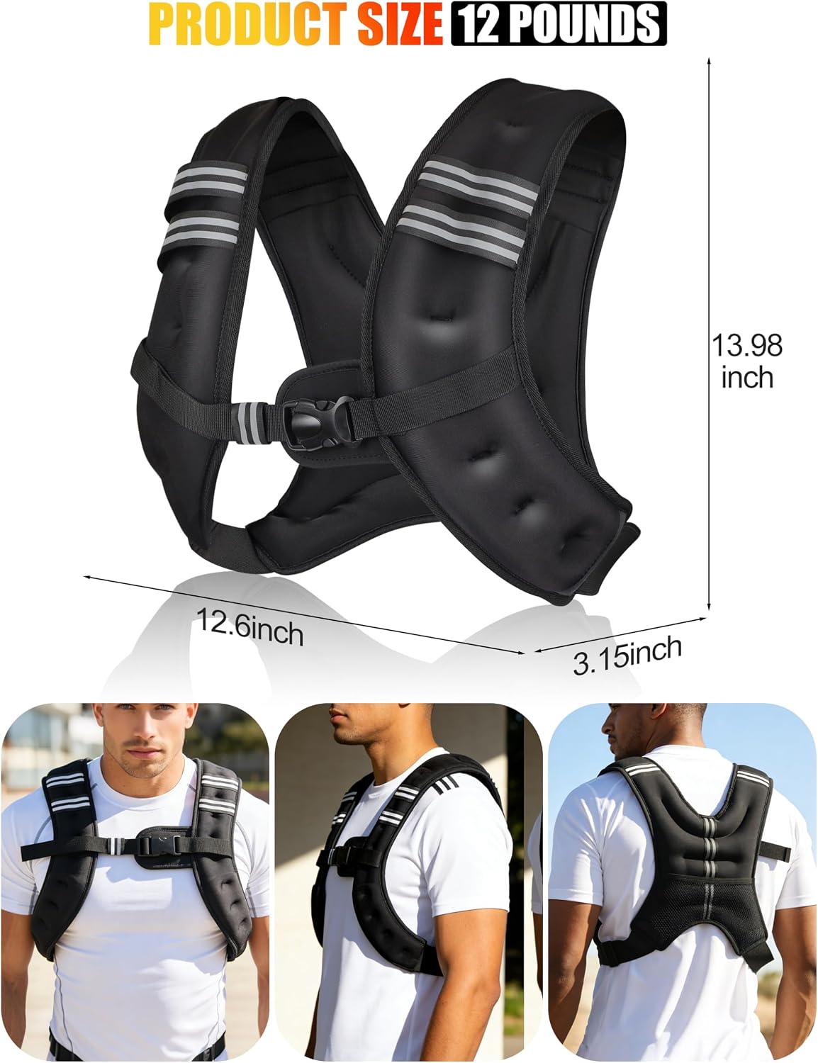 Thumbnail 1 de Henkelion VEST-12LB-004 Weighted Vest, 12 lb Neoprene with Adjustable Strap
