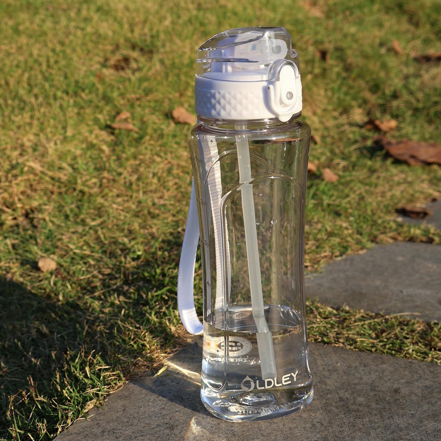 Detalle de OLDLEY 450ml (15oz) Water Bottle with Straw, Leakproof Reusable Bottle for School & Outdoor Sports (BPA Free)