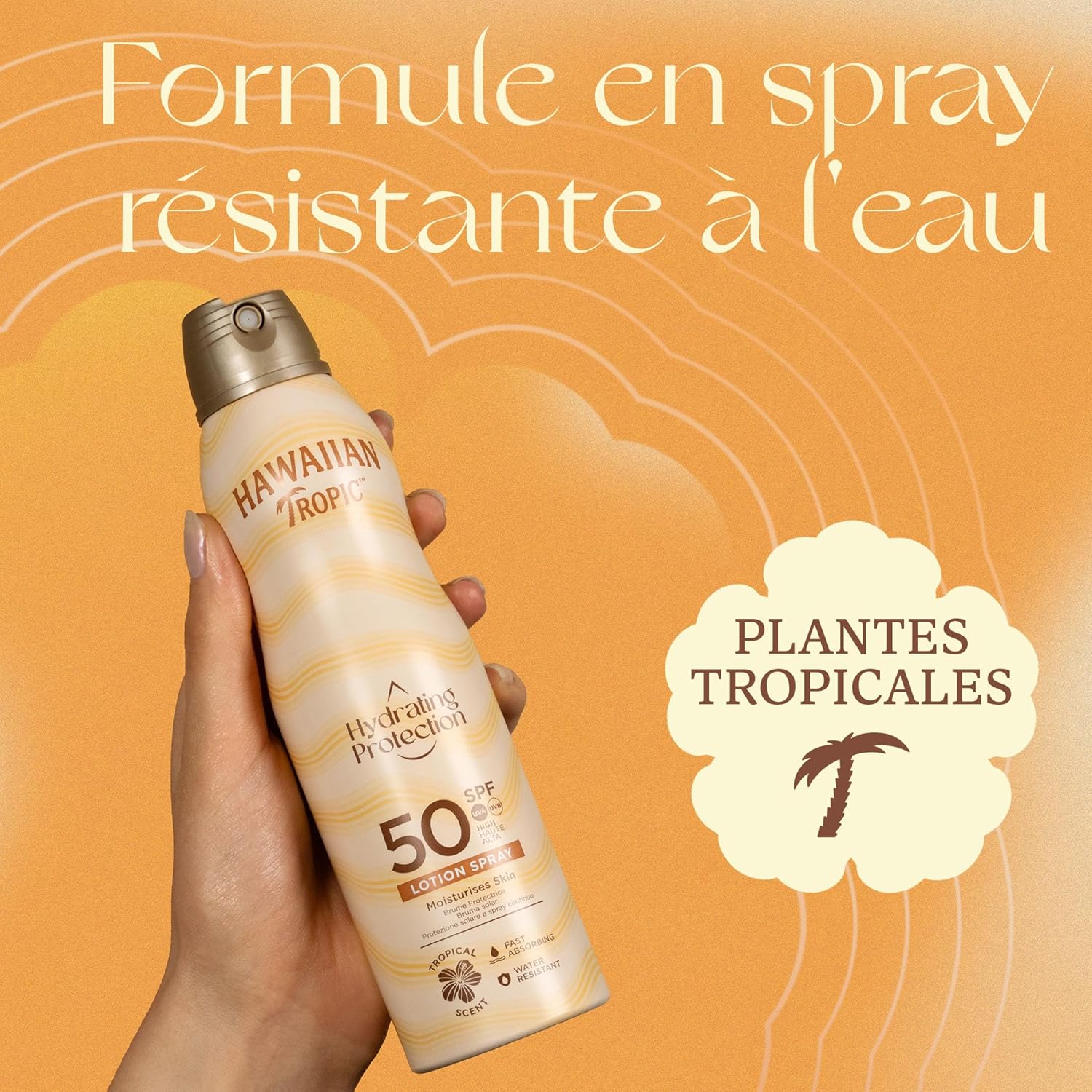 Detalle 2 de Brume solaire SPF 50 Hawaiian Tropic, 220 ml