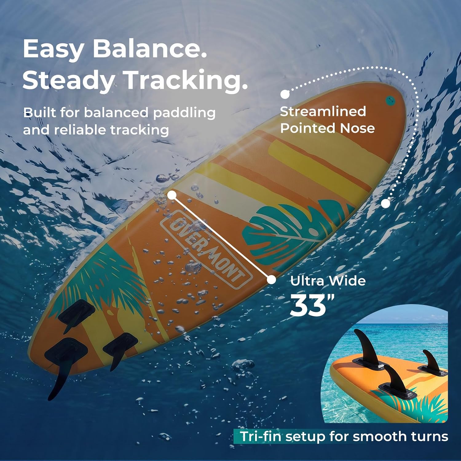 Detalle 2 de Overmont Inflatable Stand-Up Paddleboard 10'6