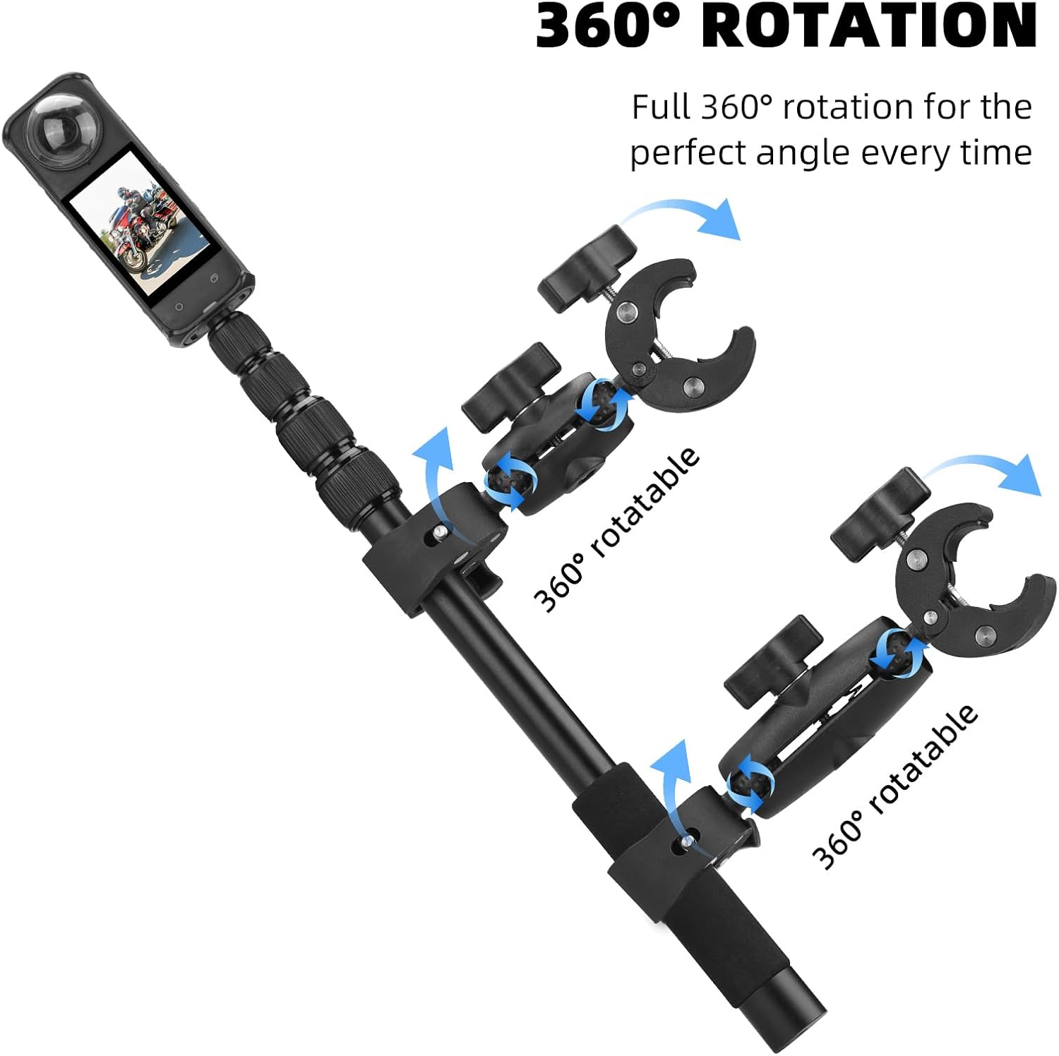 Detalle de BRDRC Motorradhalterung für Insta360 X5/X4 – Lenker‑Montage 🎥