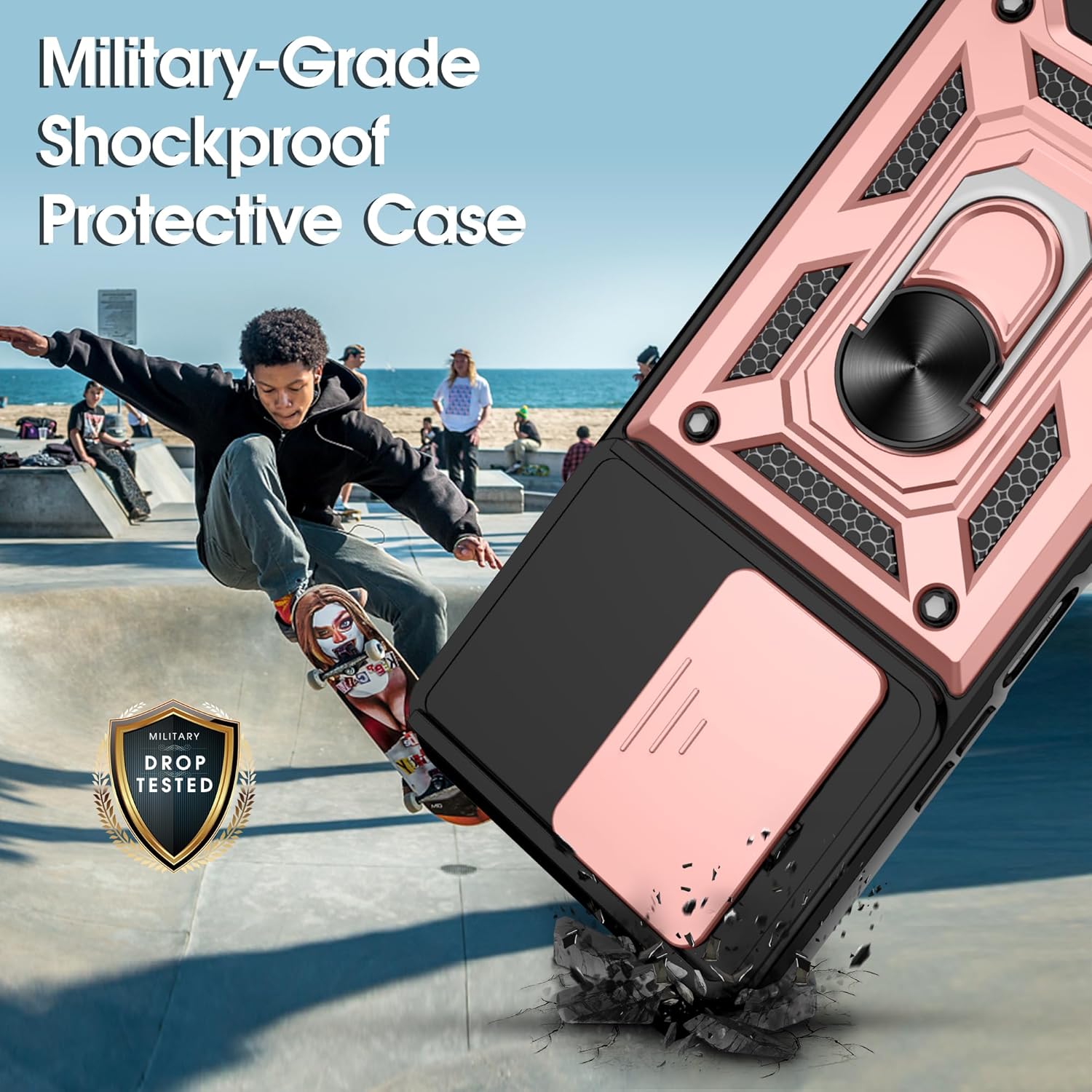 Thumbnail 2 de Jshru Case for Honor X6c with Screen Protector and Ring Kickstand (Rose Gold)