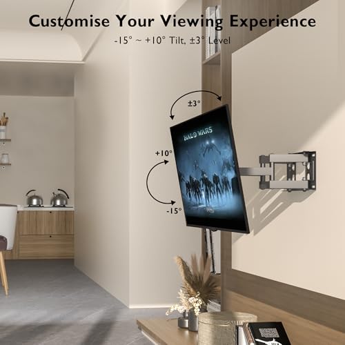 Detalle de BONTEC Support mural TV orientable et inclinable 23–70 pouces